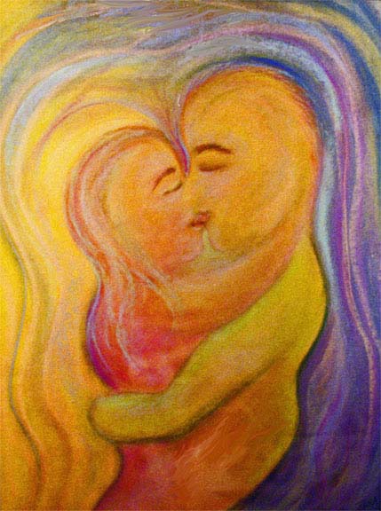 The Kiss Pastel Drawing
