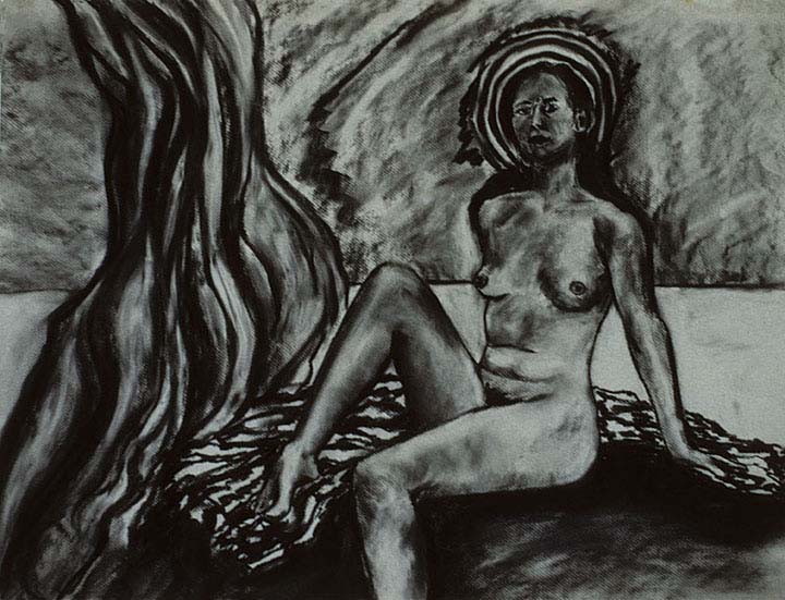 She Is Charcoal Drawing
