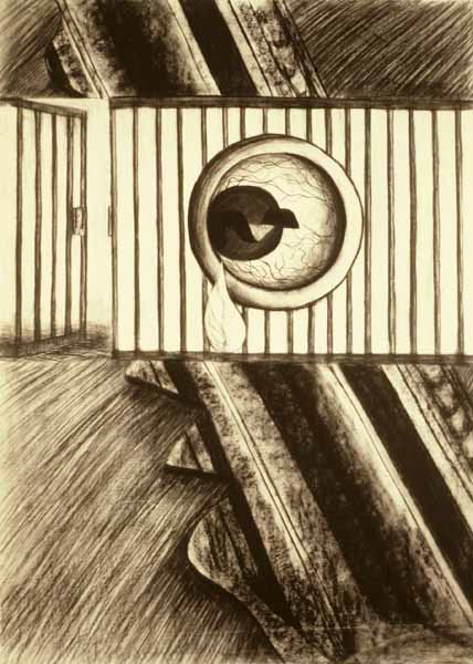 Lock charcoal drawing Zoras Garden Lore Stephan