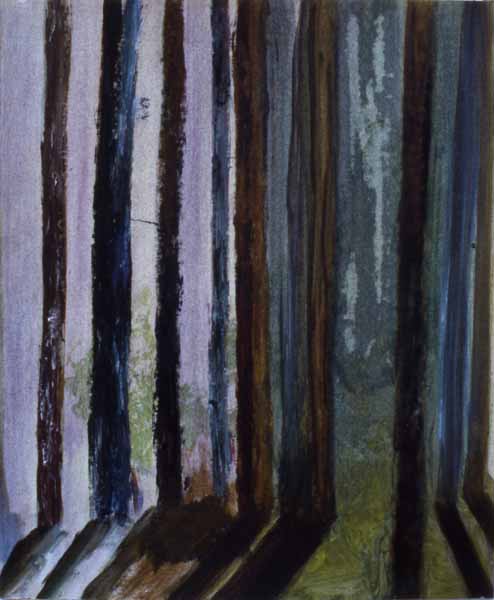 Through the Trees acrylic painting Zoras Garden Lore Stephan