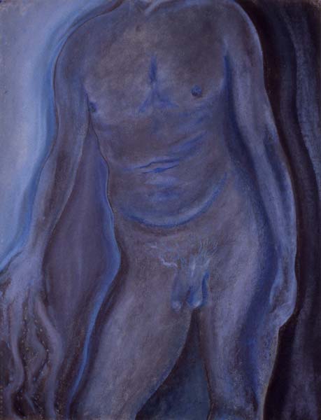 Blue Torso pastel drawing Zoras Garden Lore Stephan