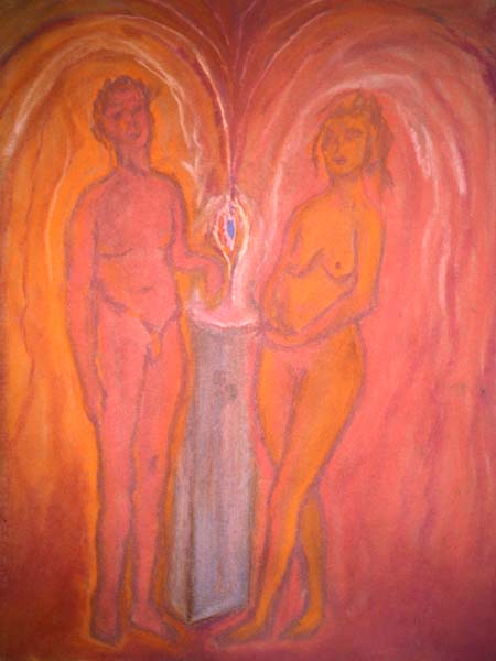 Pair pastel drawing Zoras Garden Lore Stephan
