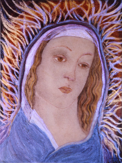 Homage to Bottecelli watercolor painting by Zoras Garden Lore Stephan