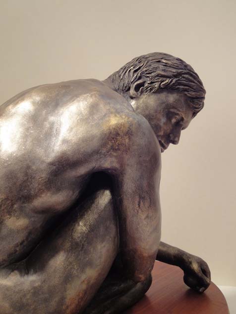 Peaceful Warrior sculpture in cold cast bronze